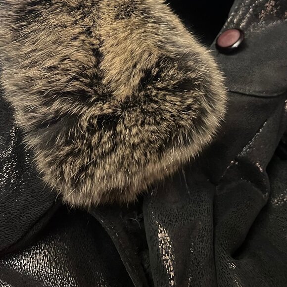 Vintage 90s Elegant Maxi Faux-Fur Coat Dark Chocolate Brown - Picture 12 of 14